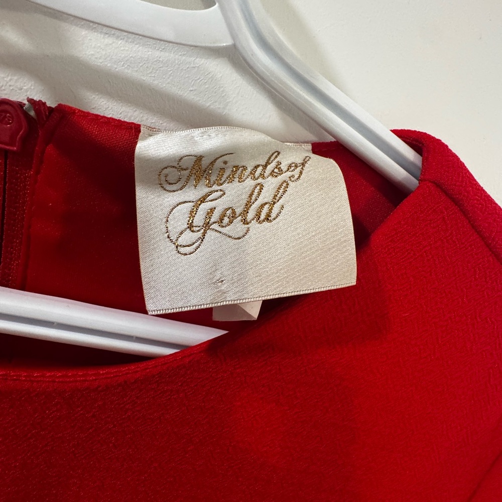 Mendocino Minds of Gold Red Mini Dress - Picture 3 of 3